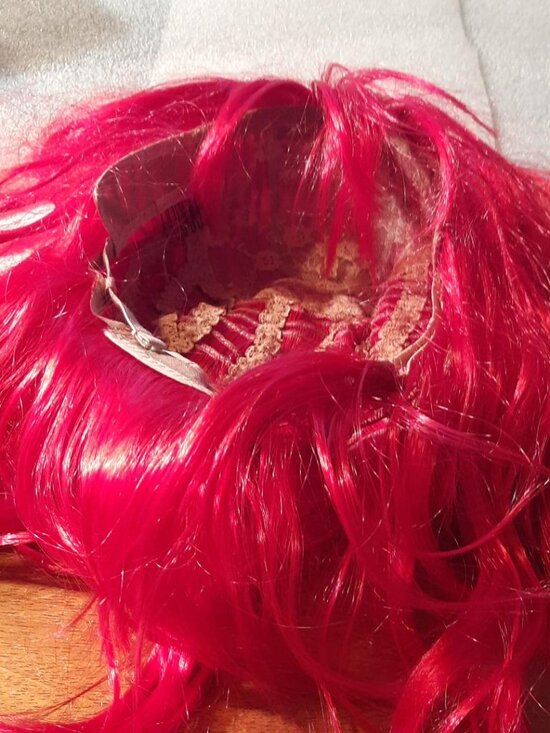 NEW ! Long Hair 18 In Curly Wig Red main image 4